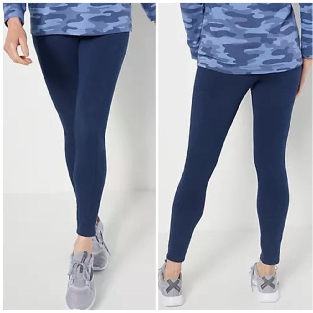 NWOT! Denim & Co. Active Regular Duo Stretch Leggings with Side Pocket